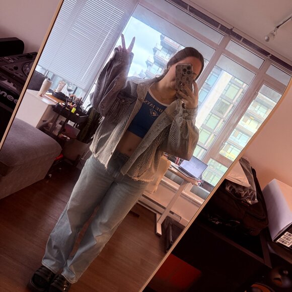 Fringe Denim Western Bomber - Picture 3 of 6